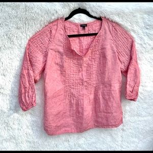 Talbots blouse 100% linen v-neck size large